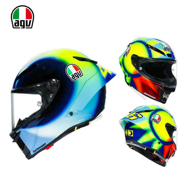 Helmets Moto AGV Motorcycle Design Safety Comfort Agv Pista Gprr Ice Blue Motorcycle Carbon Fiber Track Anti Drop Ride Limited Edition Full Helmet Chameleon TLE0