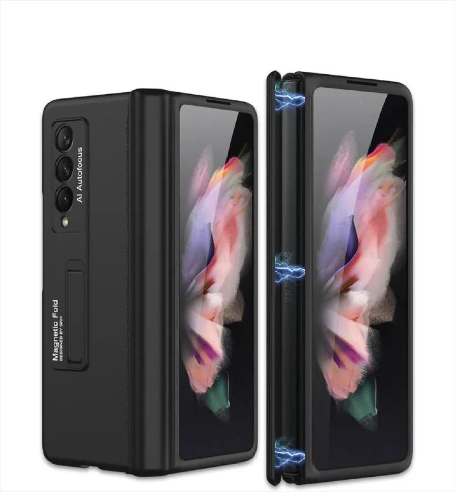 Magnetische aantrekkingskracht hoesjes voor Samsung Galaxy Z Fold 2 Fold 3 5G Case Scharnier Stand Inclusief Bescherming Cover9494323