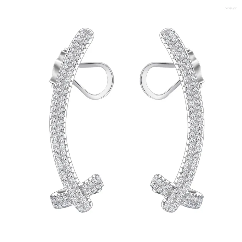 Boucles d'oreilles en argent pur S925, Micro incrusté de précision, Clip d'oreille sans trou, avancé européen et américain