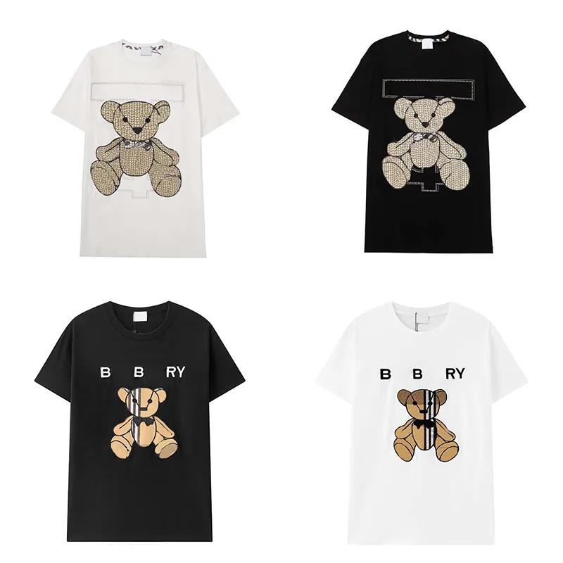 дизайнерская футболка роскошная футболка для мужчин и женщин дизайнерский медведь свободный длинный топ дизайн модная повседневная хип-хоп трендовая футболка высокого качества