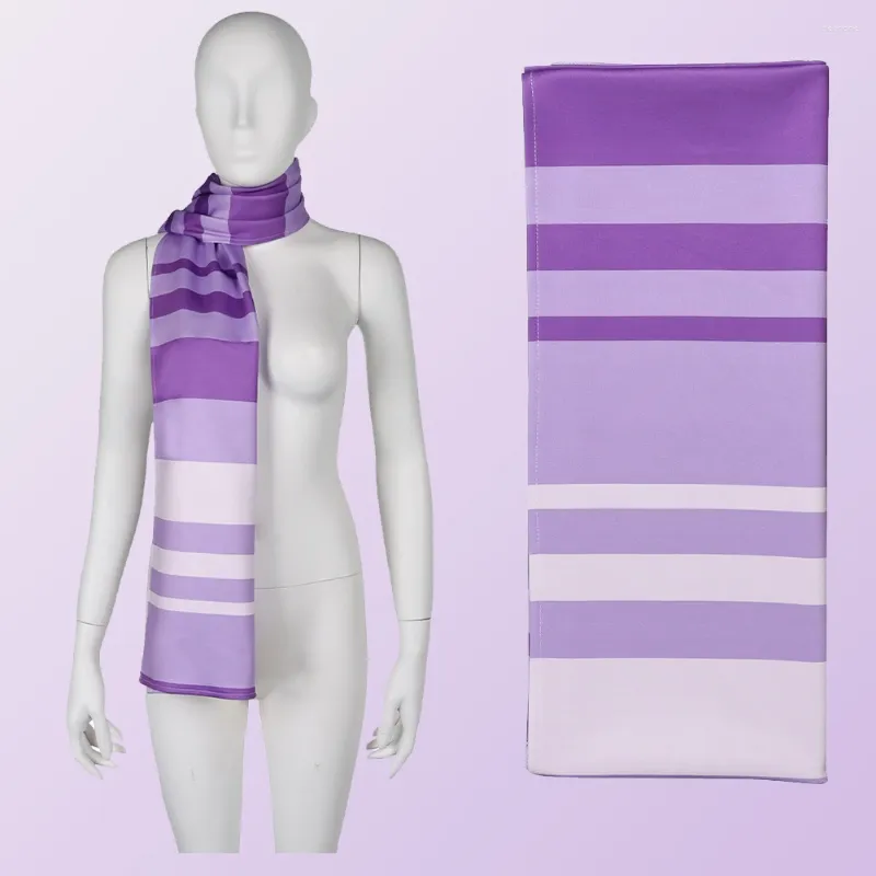 Party Supplies Asha Purple Stripe Scarf Cosplay Costume Accessories Tecknad prinsessan Neck Kvinnor Vuxna flickor Halloween kostymer rekvisita