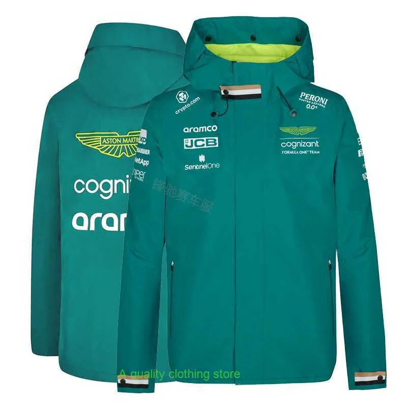 Jaqueta Aston Martin Alonso F1 Racing Suit 2023 Team Trench Coat de manga comprida primavera e outono para homens