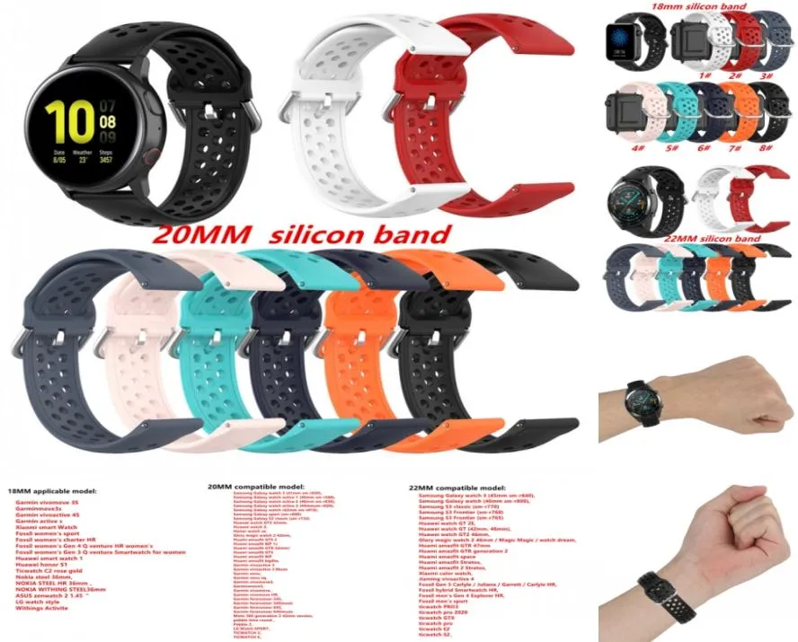 Soft Silicone Watch Strap Band For Samsung Galaxy Watch3 41mm 45mm Replacement band for strap 18mm 20mm 22mm8519370