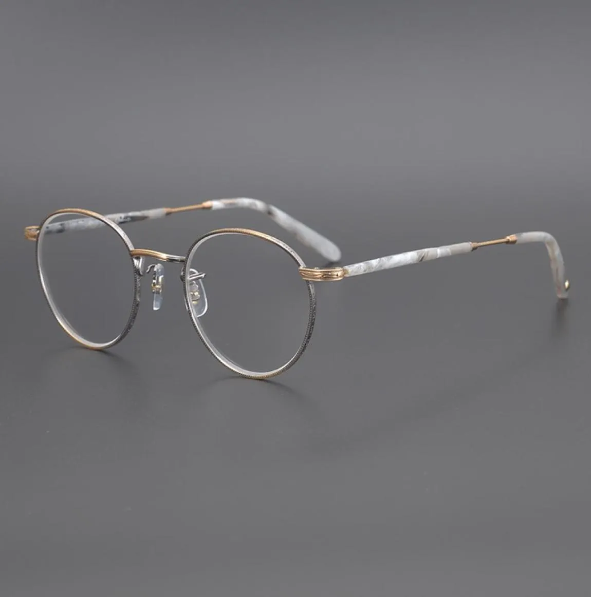 Lunettes ovales rétro au design bicolore japonais, monture de lunettes de lecture pour hommes et femmes, monture de prescription pour myopie, 8716067