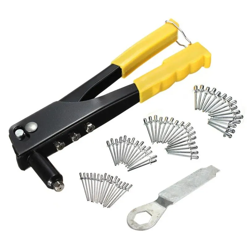 Gun Hohe Qualität Neue 60 teile/satz Riveter Gun Kit Blind Niet Hand Werkzeug Set Dachrinne Reparatur Heavy Duty Verkauf