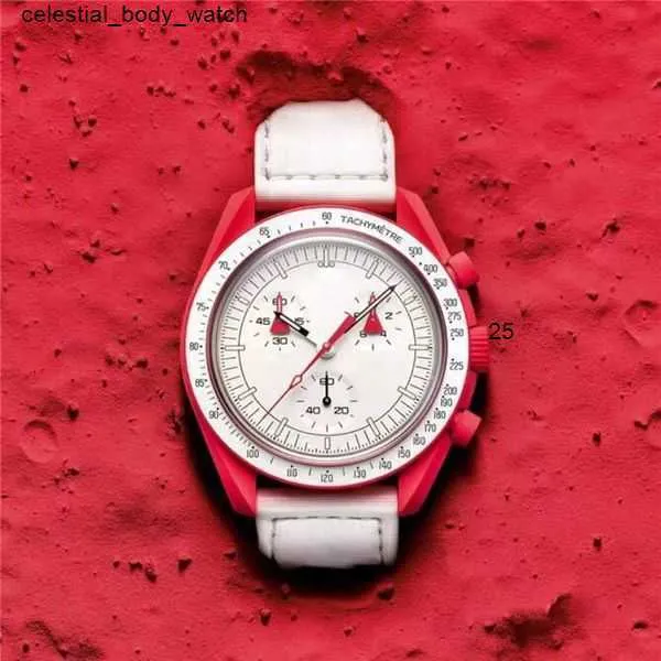 produits en acier Moonswatch Quarz Chronograph Mens montre femme Mission To Mercury Nylon Luxury Watch James Montre de luxe Limited Edition mât YSUF