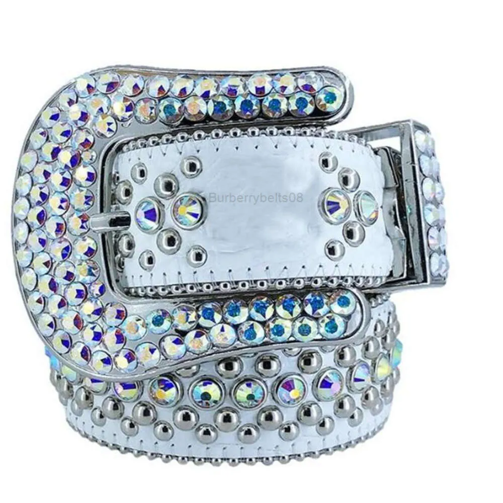 Ceintures 2023 Designer Bb Belt Simon Ceintures pour hommes femmes Ceinture de diamant brillant noir sur noir bleu blanc multicolore avec strass bling comme cadeau 5ess965 8HW2