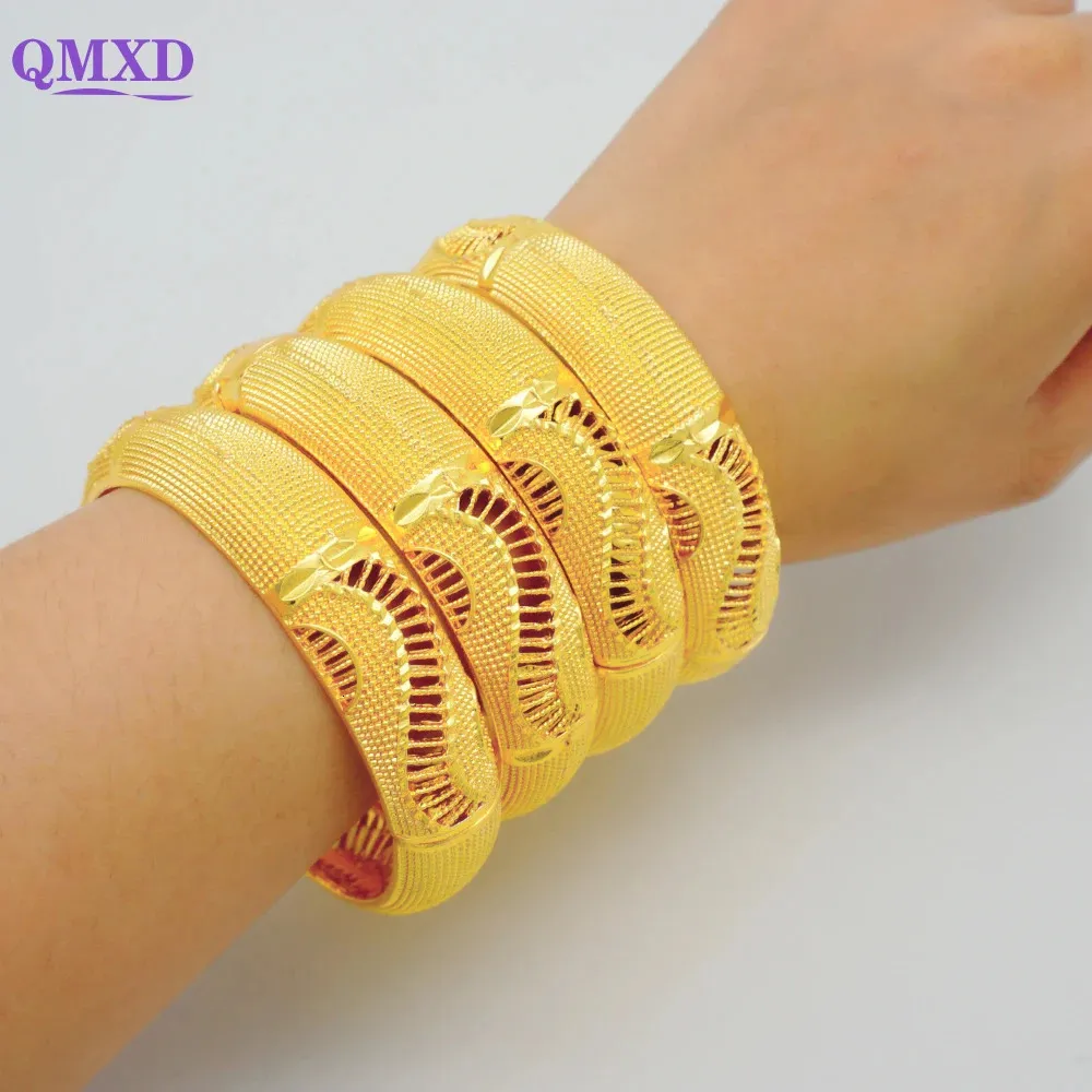 Luxury Dubai Gold Color Bangles African Armband For Women Charm Wedding Armband Arabiska Handsmycken Hawaiian Jewelry 240103