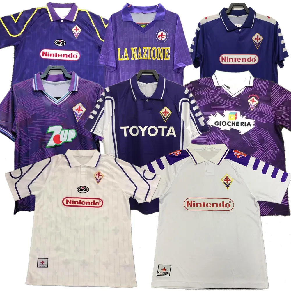 95 96 99 00 Maillot de football rétro FIORENTINA BATISTUTA 1998 1999 RUI COSTA FLORENCE 92 93 maillot de football camiseta Football T