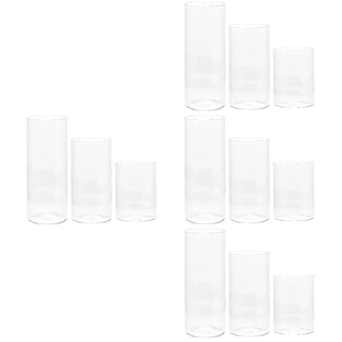 12 pièces verre bougie cheminée étagère coupe-vent protecteurs ouragan supports couverture petites nuances pot bougies pilier 240103