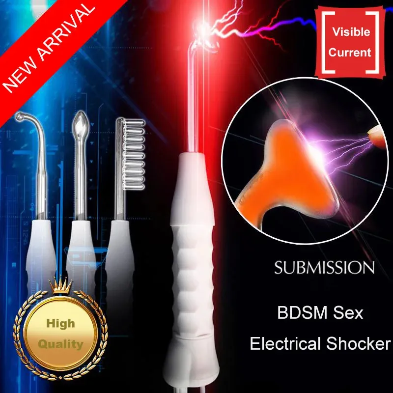 BDSM Electric Shock Różdżka Zestaw Electro Sex Zestaw Penis Sutek Masager Body Stymulacja dla dorosłych Zabawki dla pary 240102