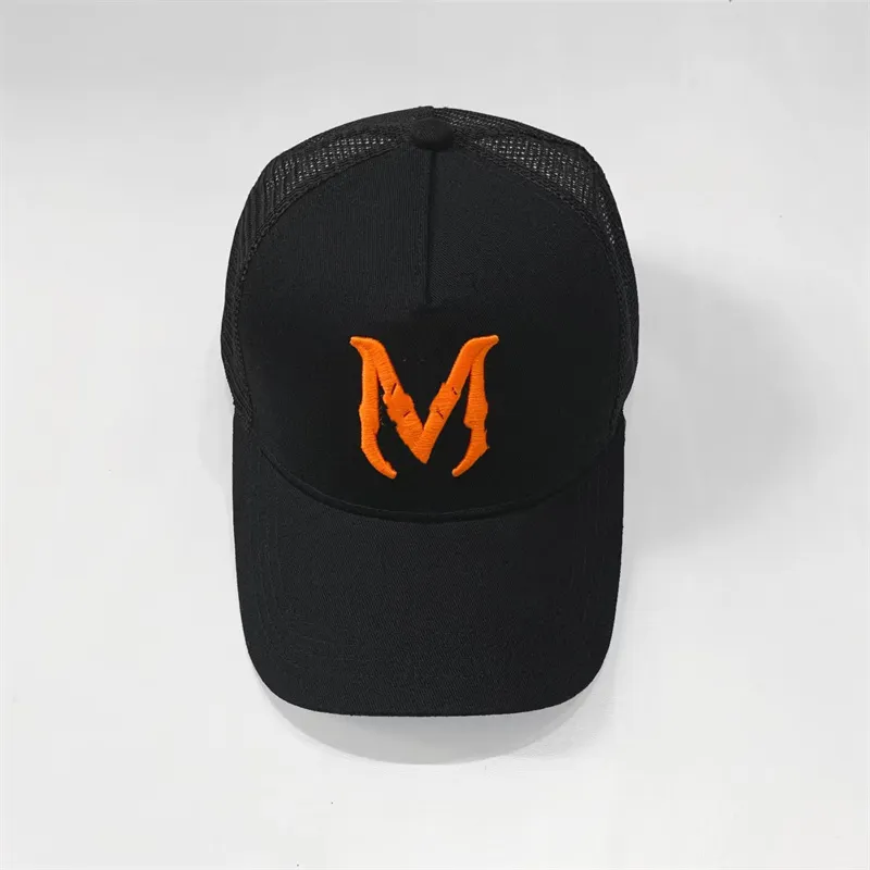 2024 Design Embroidered Letter Style Baseball Hat Outdoor Sports Mesh Breathable Hat Beach Travel Leisure Truck Driver Hat Personality11H1SS