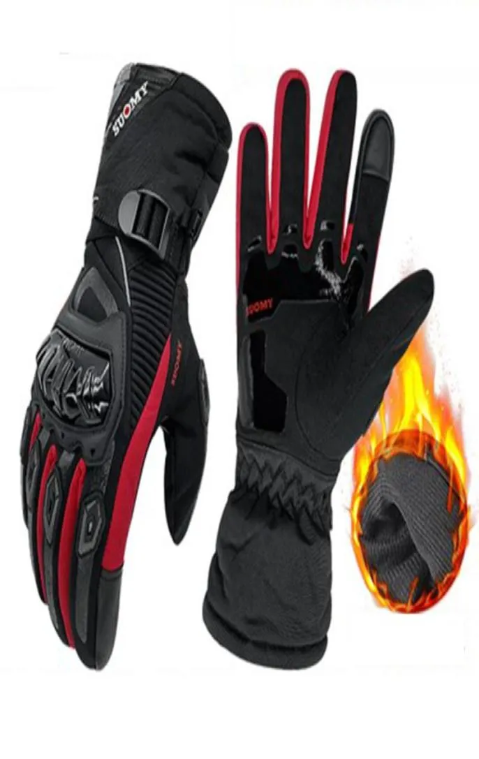 Перчатки с пятью пальцами Мотоциклетные перчатки SUOMY 100 Водонепроницаемые ветрозащитные зимние теплые Guantes Moto Luvas Сенсорный экран Motosiklet Eldiv9177148