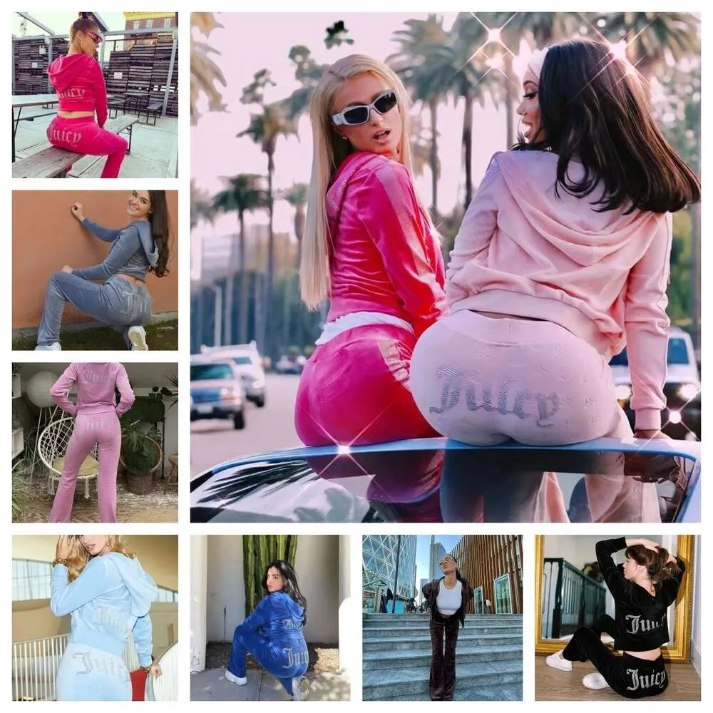 Juicy Coutoure-Trainingsanzug für Damen, zweiteilige Hose aus Samt