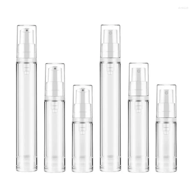 Bouteilles 15 pièces 5ml 10ml 15ml, pompe sans air, bouteille en plastique rechargeable sous vide, conteneur de produits de toilette pour voyage, Lotion vide