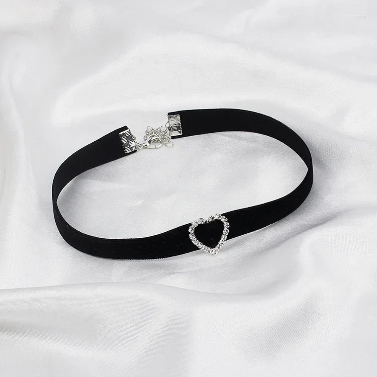 Choker gotisk punk geometrisk kristall sammet halsband för kvinnor strass krage charm halsband femme nacke smycken fest gåva