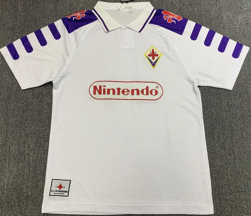 95 96 99 00 Retro FIORENTINA soccer jersey BATISTUTA 1998 1999 RUI COSTA FLORENCE 92 93 football shirt camiseta Football T