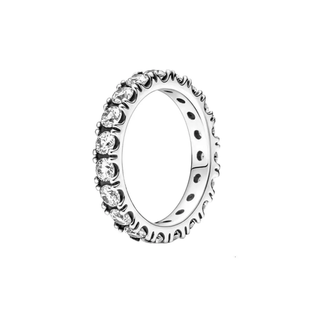 Anello Pandora Gioielli firmati per donna Anelli a fascia di qualità originale Anello in argento con fascino di nuova moda da 925 sterline