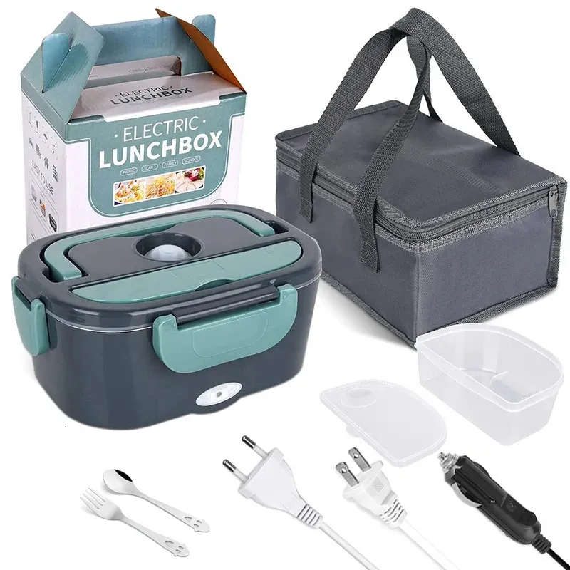 60W 2 IN1 Electric Lunch Box Rostfritt stålfoder Konstant Temperaturvärme 12V 24V 110V 220V Matvärme Varm containeruppsättning 240103