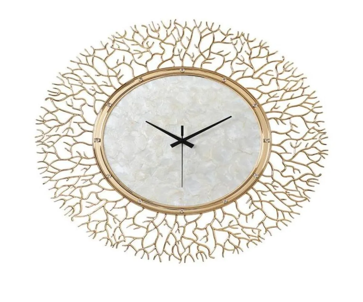 Orologi da parete Creativo Muto Design moderno Grande orologio Rame Moda Arte Lusso Deco Murale Decorazioni per la casa per soggiorno Pared7523161