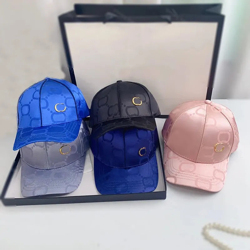 Luxury Silk Ball Caps Women Fashion Canvas Baseball Cap Designer Snapback for Men Jumbo G hat Casquettes Sunshade bucket hat pink G2401033XQ