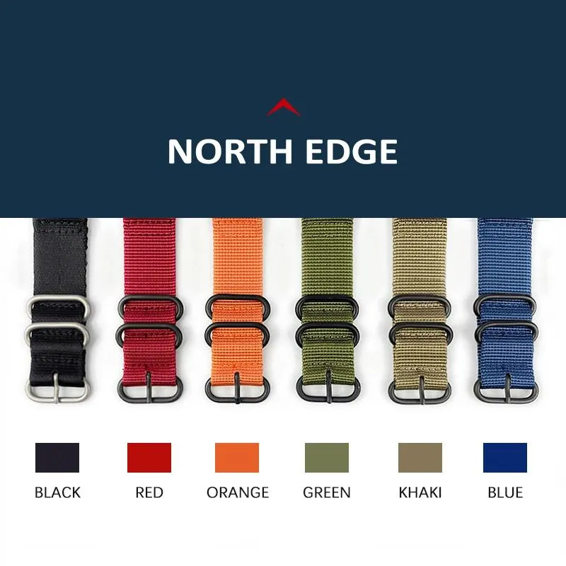 Watches North Edge 24mm Colorful Watch Band för Smart Watch Nylon Strap för Samsung Galaxy Huawei Watch Replacement New Strap