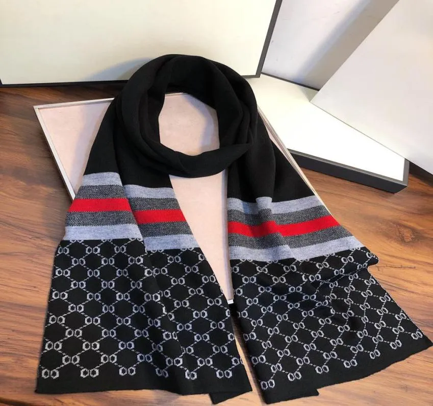 Designer Scarves Pashmina men knitted Scarf Winter Warm Fashion Classic Cashmere Wool luxury Scarfs for men Size 180 35CM6751644