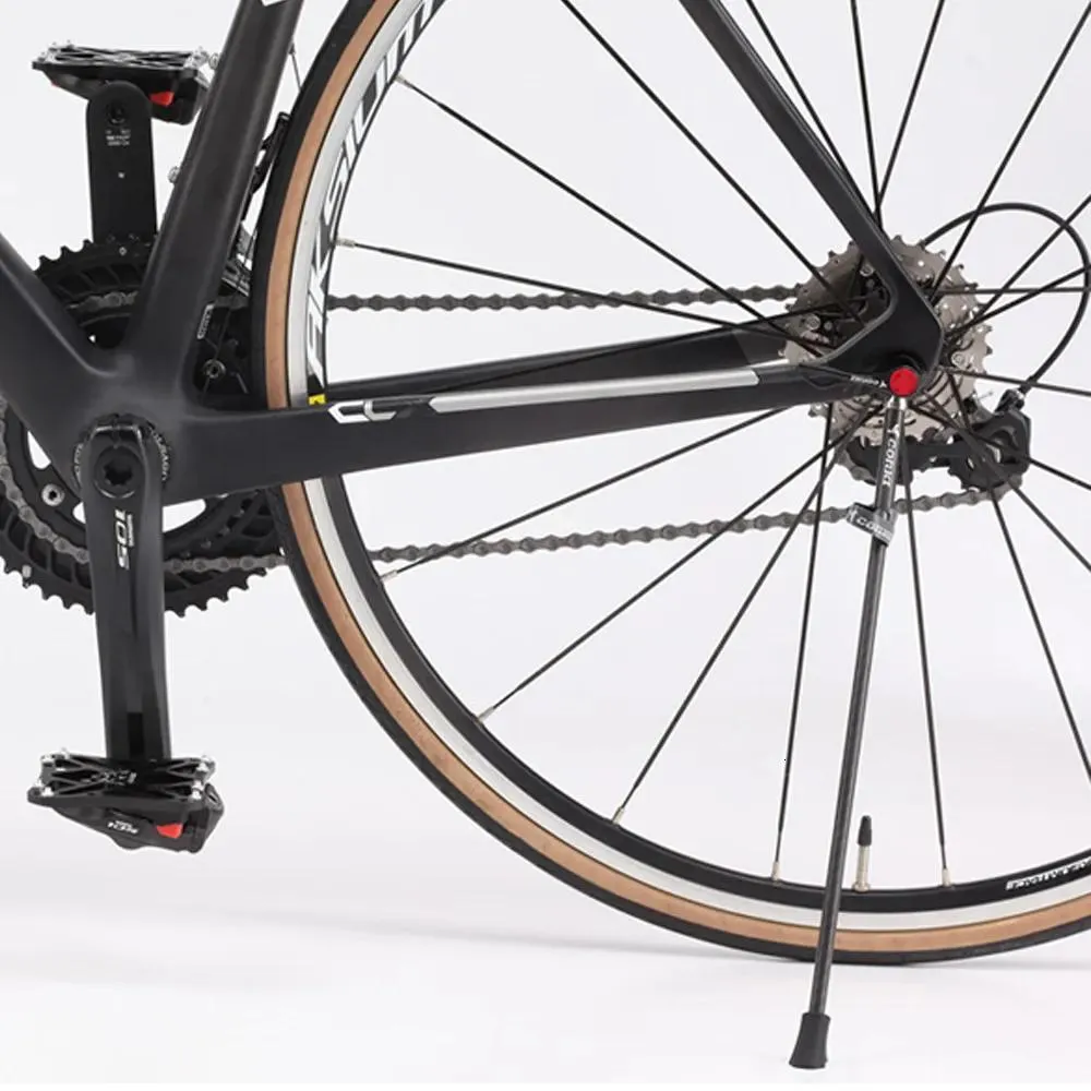 Potences de vélo tiges de vélo ultralégères en Fiber de carbone en acier inoxydable vtt route vélo béquille Support de stationnement Support de montagne côté coup de pied pied B