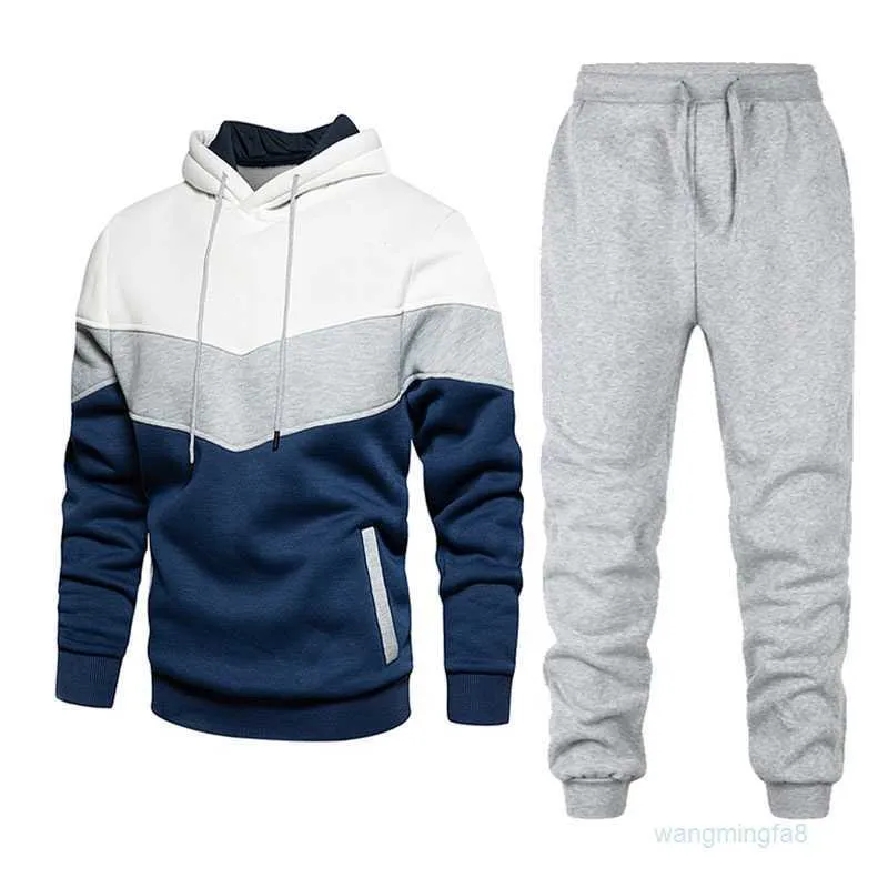 2024 Designer's New Sports Suitspring and Autumn Pullover Hooded Sweater Set Men's Leisure Trend Splice Sports Couple Dress