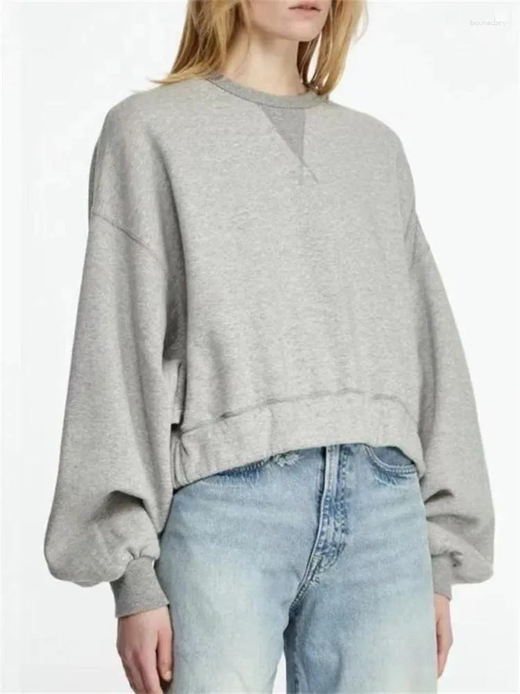 Sweats à capuche pour femmes Femmes O-Cou Polaire Épaissi Sweat Veste 2 Couleurs À Manches Longues Casual Dames Pull Manteau Tops Pour L'automne Hiver