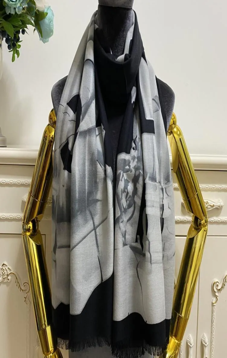Women039s scarf good quality 100 cashmere material thin and soft print pattern long scarves shawl size 180cm 63cm6881168