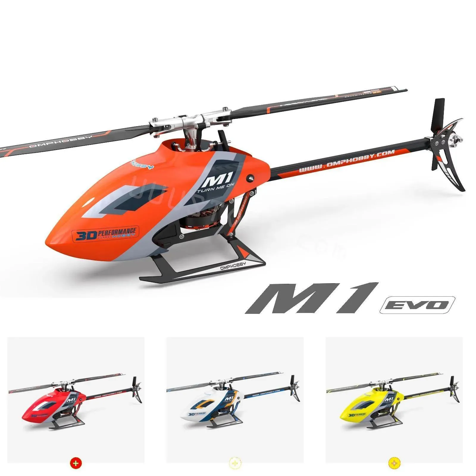 طائرة كهربائية RC طائرة Omphobby M1 Evo 6ch 3D Flybarless Dual Brushless Drive Drive RC مع وضع وحدة تحكم الطيران