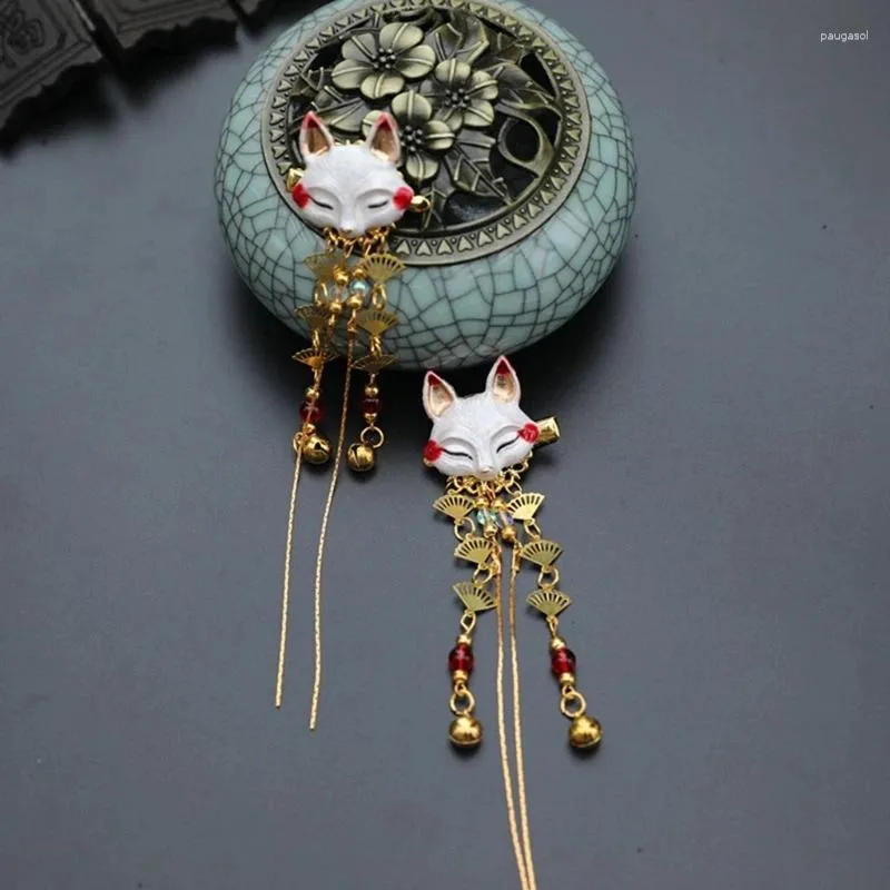 ヘアクリップMXMEレトロ長タッセルスティックハンフ伝統的なヘアピン手作り動物帽子宝石のコスプレ小道具
