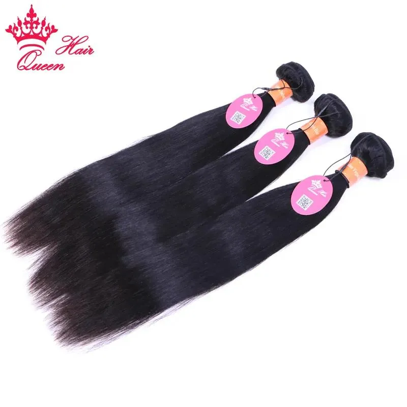 Wefts Indyjskie włosy wiązki proste ludzkie surowe splot włosów pakiety Virgin Hair Perming Natural Kolor 1b 1 3 4 szt. 0828 cali Królowe Włosy