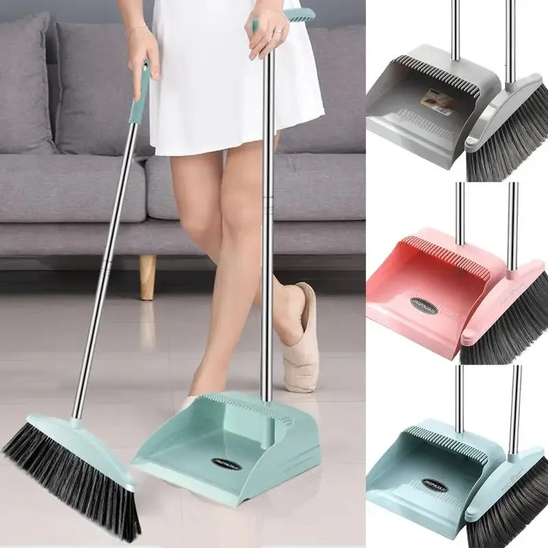 Broom And Dustpan Set Combo With 54 Inch Long Handle For - View #10