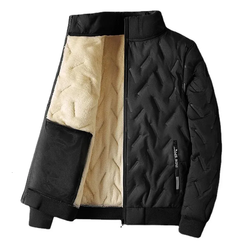 Casacos de inverno dos homens engrossar jaquetas quentes outono primavera térmica forrado velo oversize jaqueta casaco casual turn down colarinho l7xl 240102