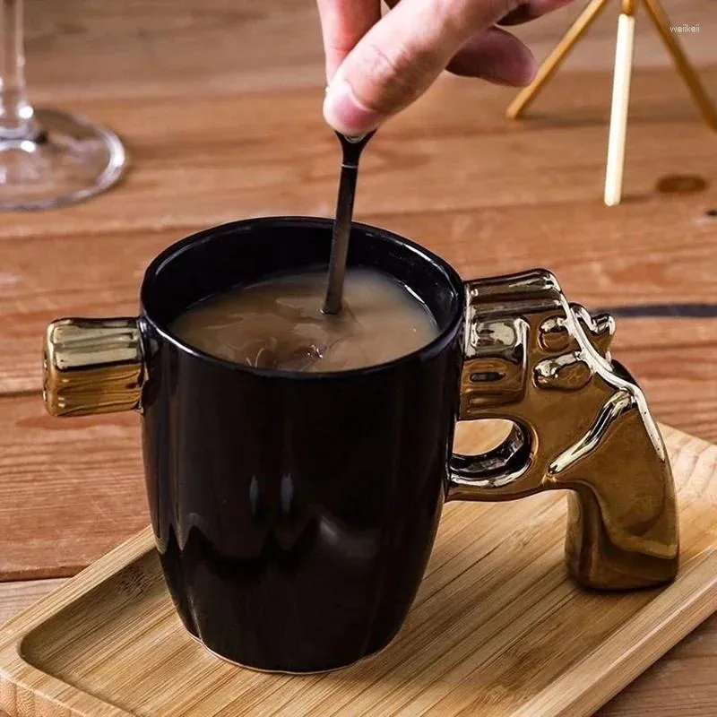 Mugs Creative Funny 3D Revolver Gun Modeling Ceramic Coffee Mug And Cup Milk Valentine's Day Gifts