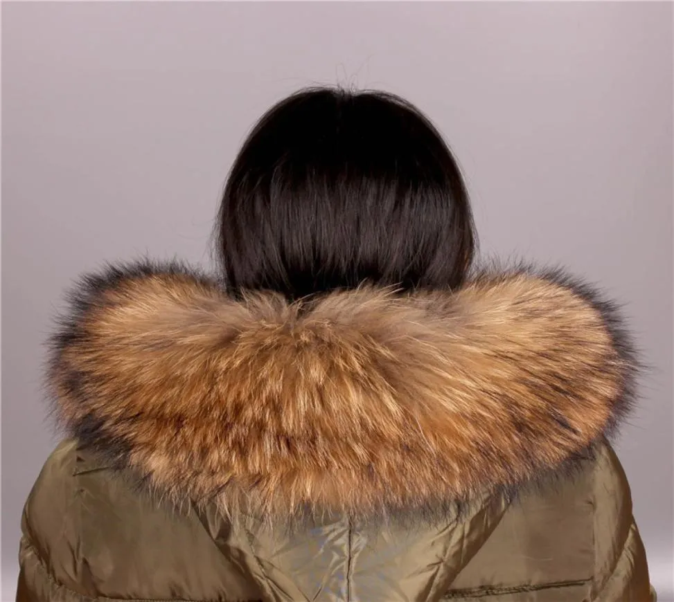 Bufandas de piel con cuello de mapache para mujer, chal Real gris Natural, CX20072838926439527197