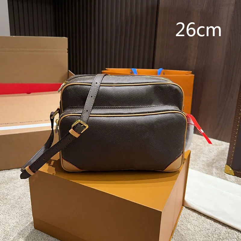 Double Deck Camera Bag Crossbody Designer Handbags Shoulder Bags Shopping Handbag Purse Pouch Women Zipper Genuin Leather Multi pocket Adjustable straps