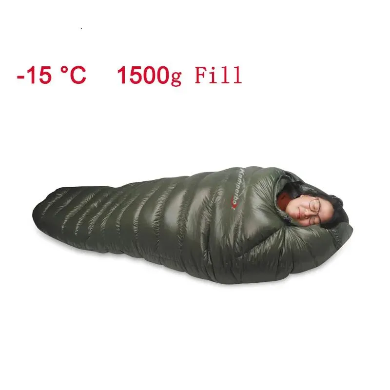 أكياس نوم أكياس درجة حرارة باردة الشتاء أسفل حقيبة النوم الشتاء التخييم حقيبة نوم مزدوجة 15 درجة مئوية 230605