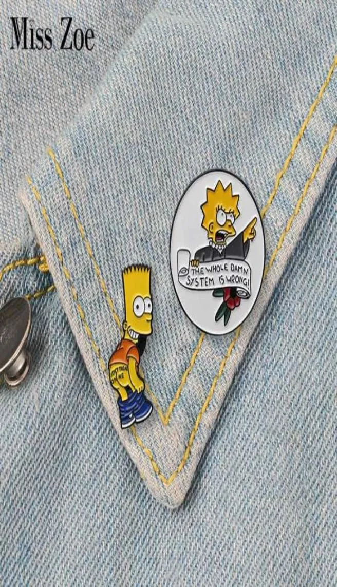 Pins Brooches Classic TV Role Enamel Pin Yellow For Bag Clothes Lapel Cartoon Naughty Badge Series Jewelry Gift Friends37736068109585