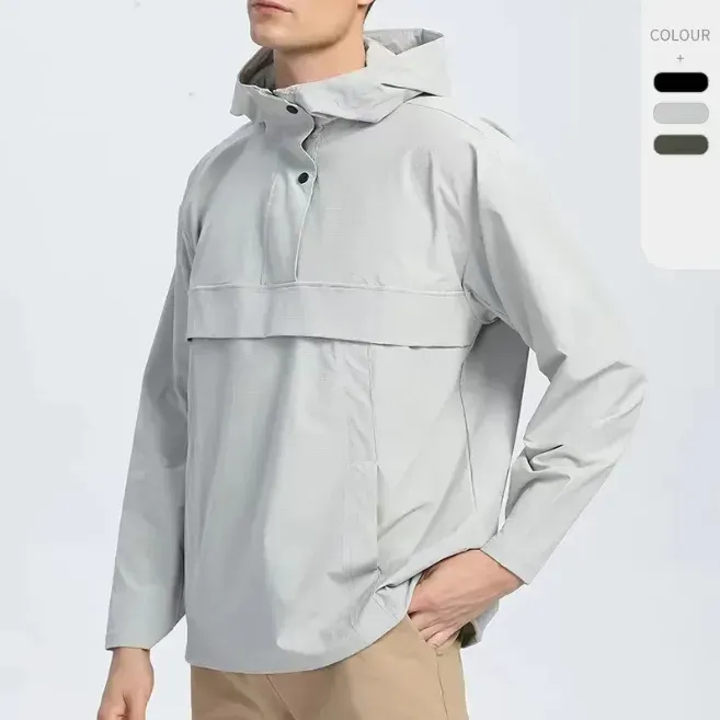 LUU Herren-Kapuzenpullover, Hardshell-Jacke, Outdoor-Bekleidung, Mäntel, Frühling, Sommer, Sport, winddicht, Bergsteigerbekleidung, Hardshell, wasserdicht, warm, Jogger, Laufbekleidung