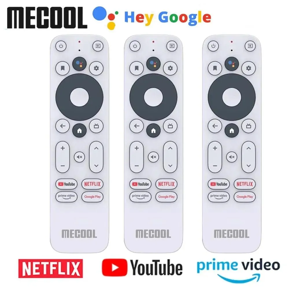 컨트롤 원본 Mecool KM2 음성 BT Netflix Google 인증 프라임 비디오 Google Play Android TV Box의 원격 제어 교체