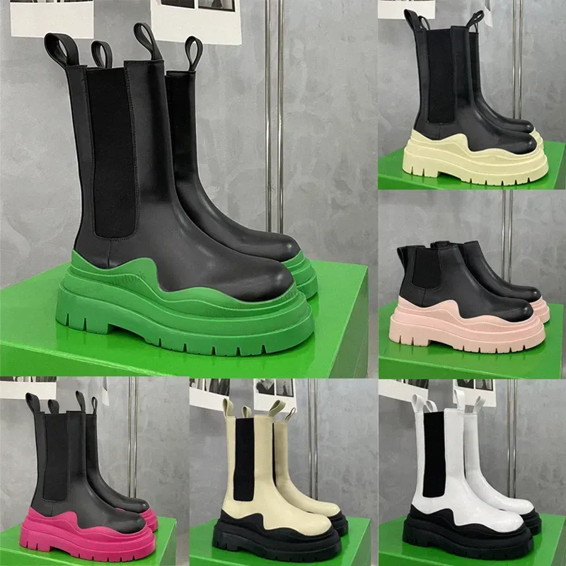 Veneta Tire Boots Yeşil Bootie Siyah Boot Orta Chelsea Kamp Mahkemesi Martin Men Platform Kar Kış Kış