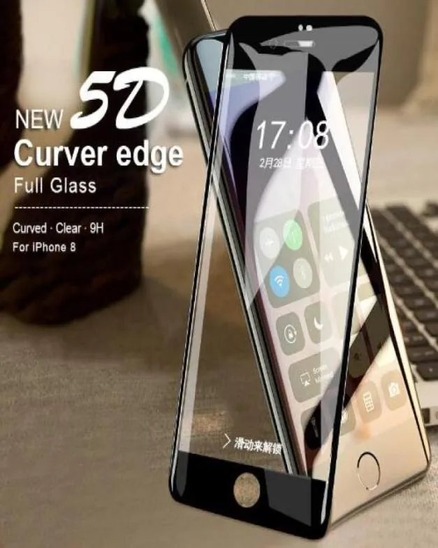 5D Curved Edge Protect Glass For iPhone X 8 7 Plus Screen Protector On The For Apple iPhone 6 Tempered Glass Full Film9894469