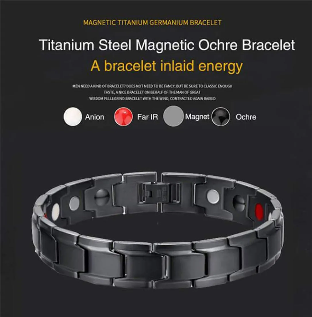 Terapeutisk energiläkande armband rostfritt stål magnetterapi armband3013260