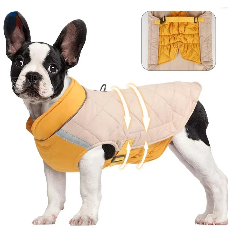 Hondenkleding Koude weerjassen - Gezellige winddichte winterjas Dikke gewatteerde warme jas Reflecterende vestkleding voor honden