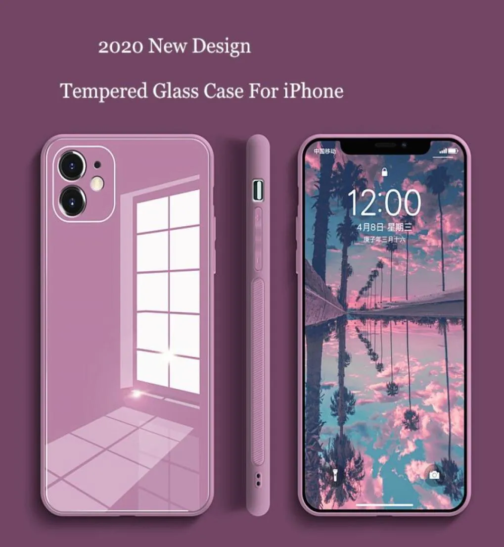 Hela tempererat glasfodral för iPhone 11 12 Pro Max Antiknock Baby Skin Fram -fodral för iPhone XS Max X XR 7 8 Plus Cover8437341