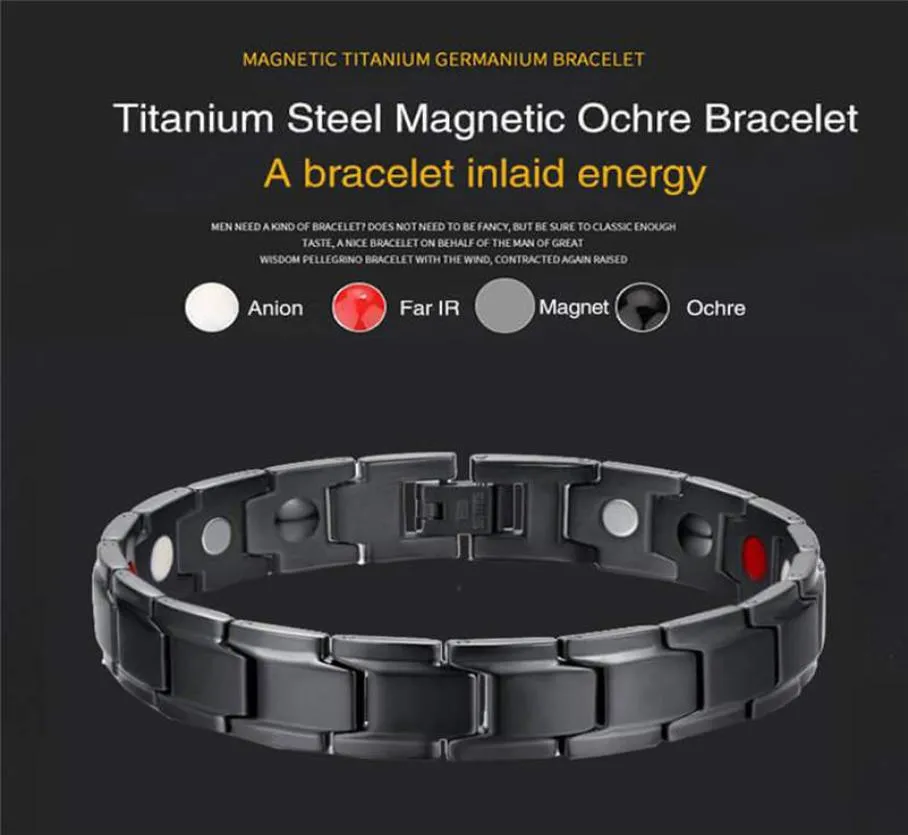 Therapeutische energie-helende armband Roestvrij stalen magnetische therapiearmband7720925