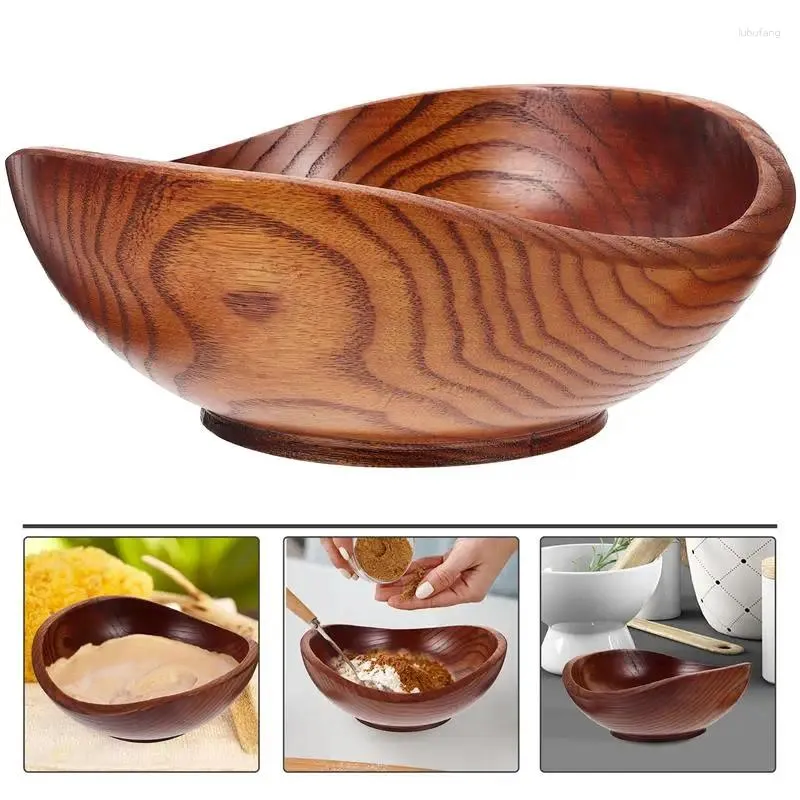 Bowls Wood Salad Bowl Fruit Decorative Snack Dish Home Supplies Serving Japanese-style Wooden Large